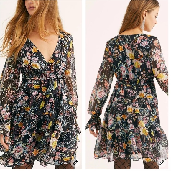 Free People Closer To The Heart Mini Floral Dress Size XS - Picture 2 of 9